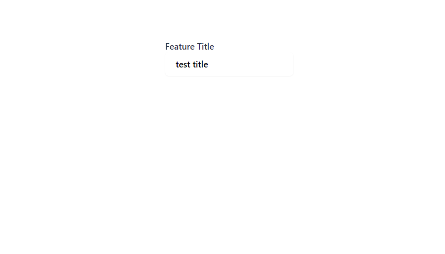 FeatureTitle component centered in page